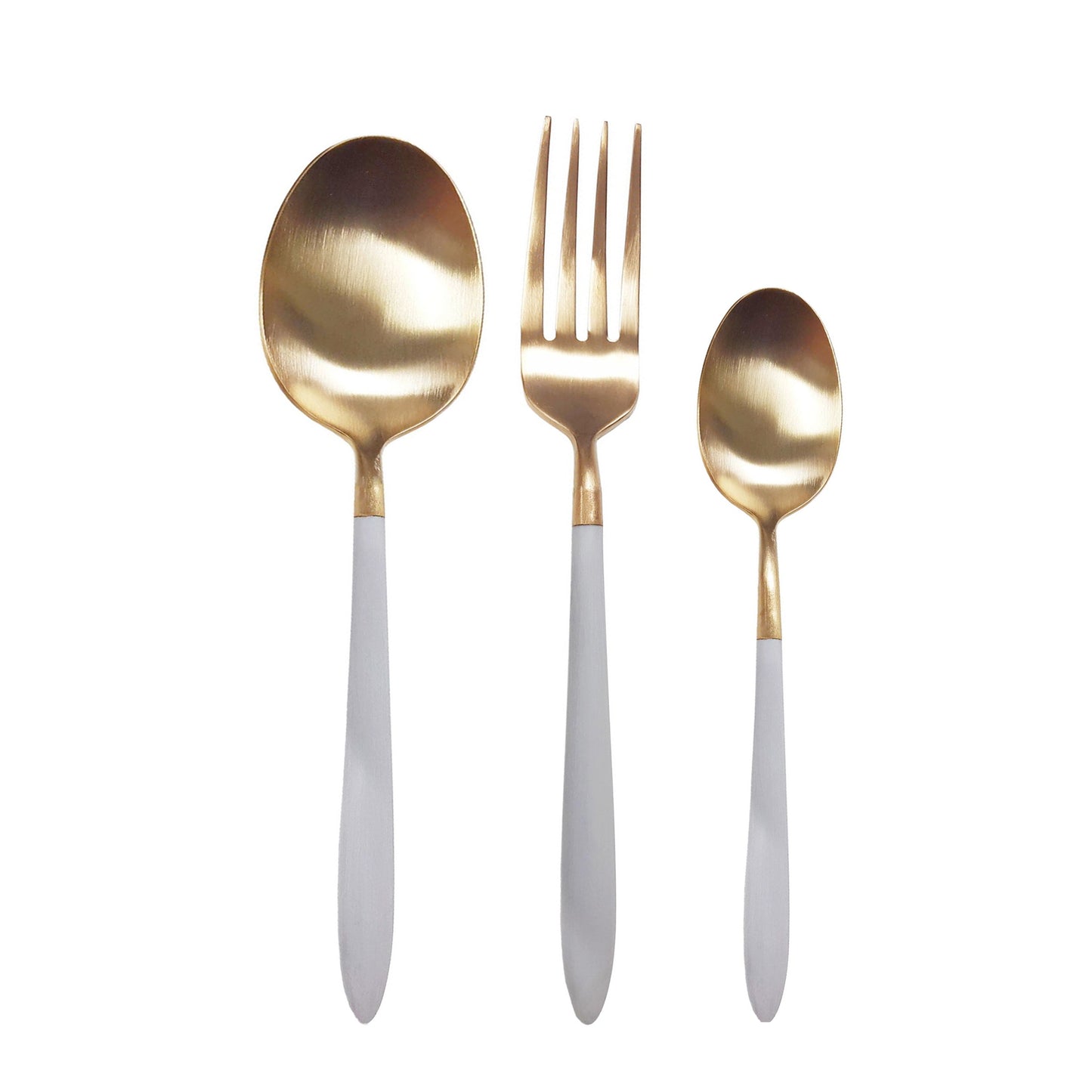 Epic Grey Gold (Dessert Fork, Spoon & Coffee Spoon) 12Pcs, 4-Person Set