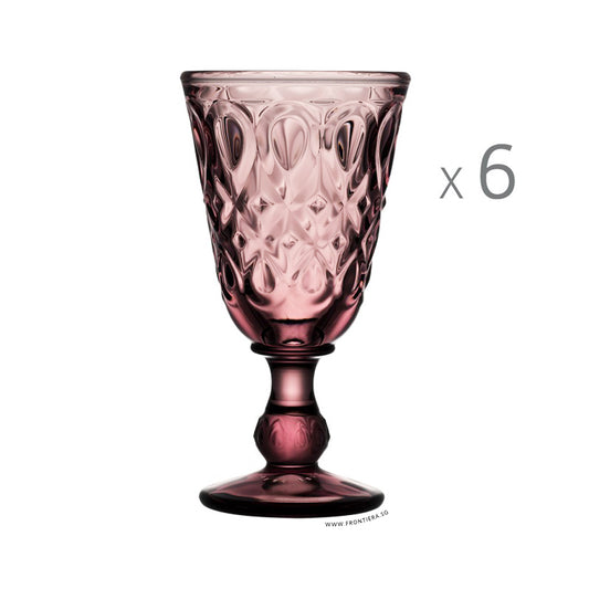 Lyonnais Amethyst Set of 6 Wine Goblet Glass Ø85xH165mm, 230ml