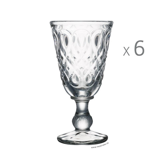 Lyonnais Set of 6 Wine Goblet Glass Ø85xH165mm, 230ml