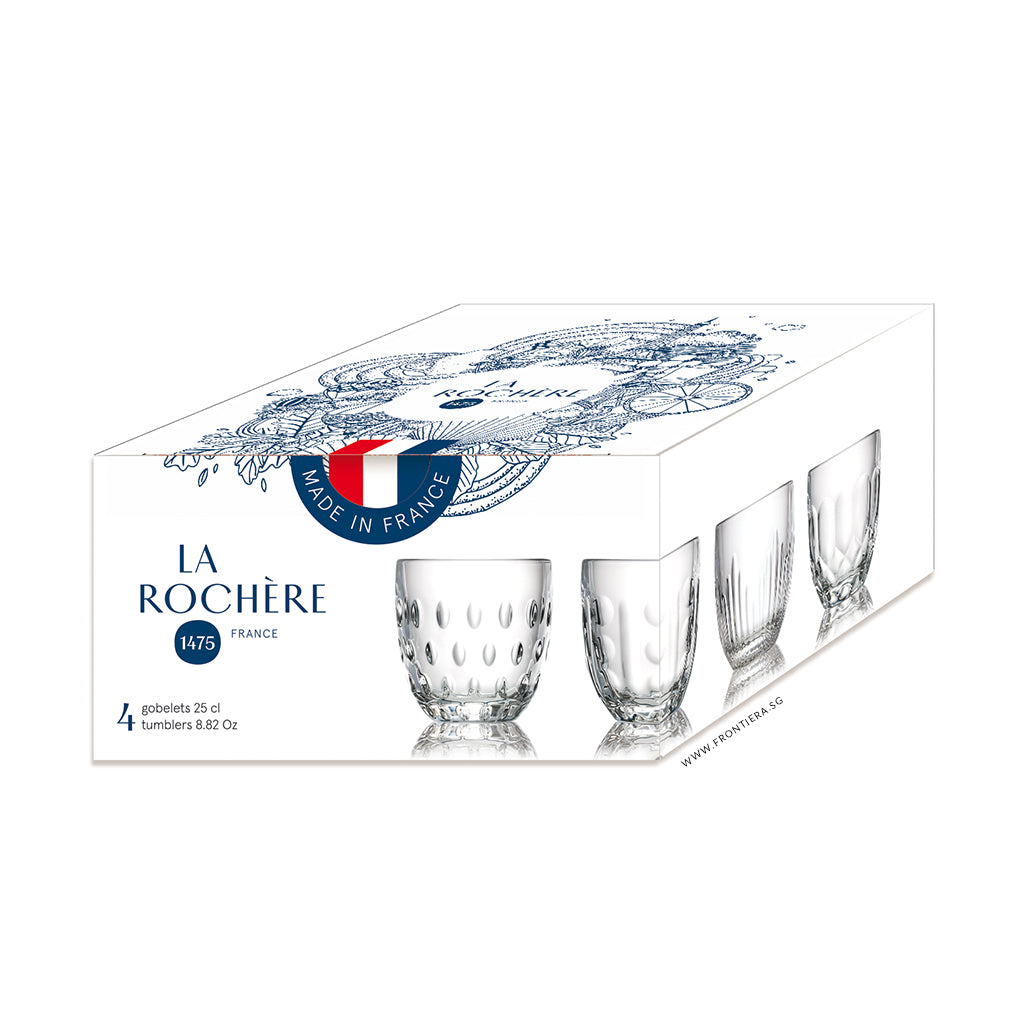 Troquet Assorted Design Tumbler Glass 4Pcs Set