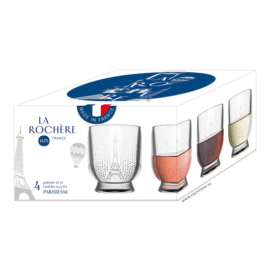 Parisienne Set of 4 Eiffel Tower Tumbler Glass Ø81xH98mm, 290ml