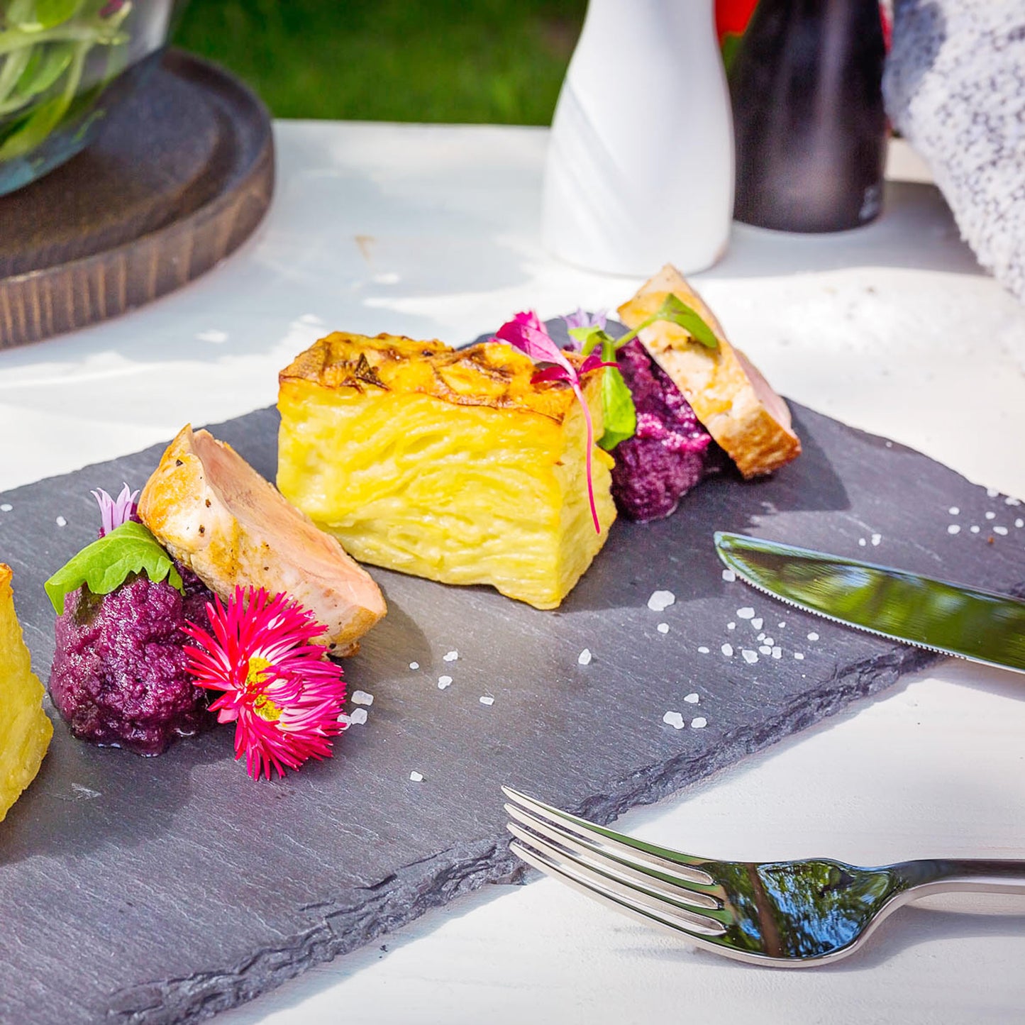 Natural Black Slate Tray with Chalk (Set) 30cm x 20cm