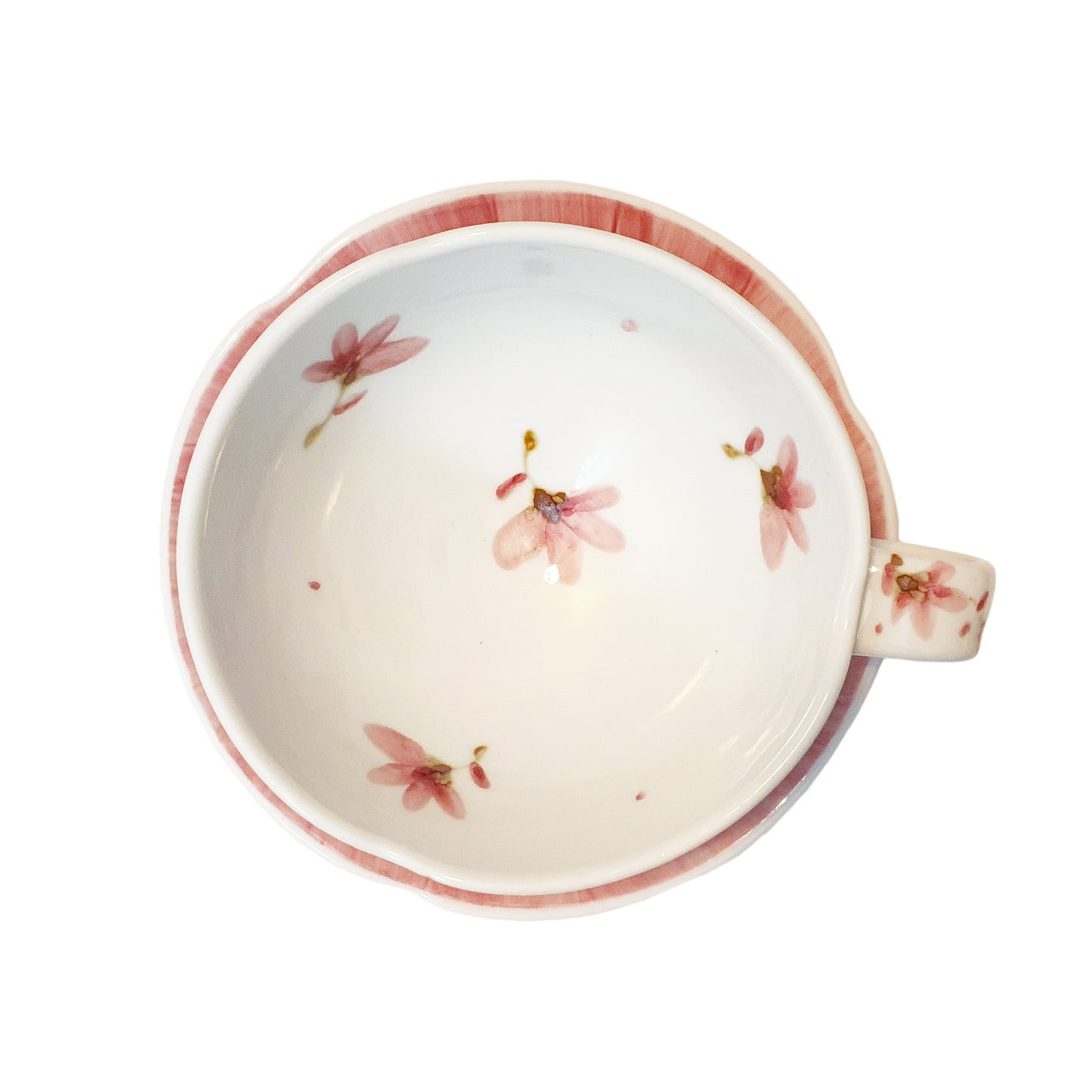 Sky Flower Cappuccino Cup & Saucer Set (Red)
