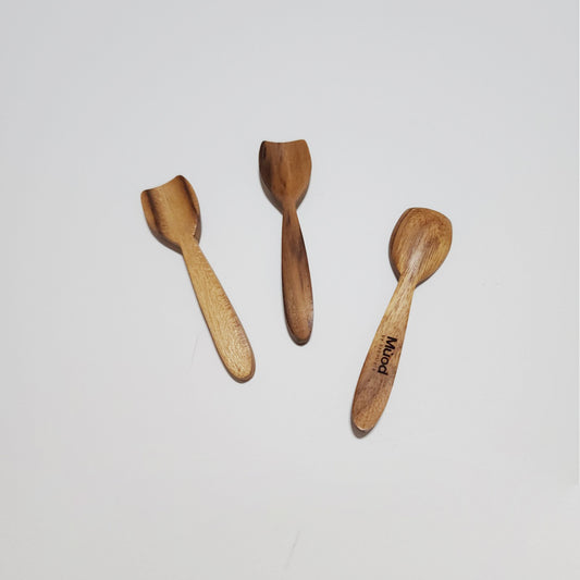 Teakwood Spice Spoon 70mm [𝗦𝗲𝘁 𝗼𝗳 𝟯]